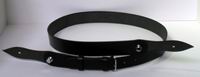 28 Inch Sam Browne Black Strap Chrome Plated Fittings Hand Sewn
